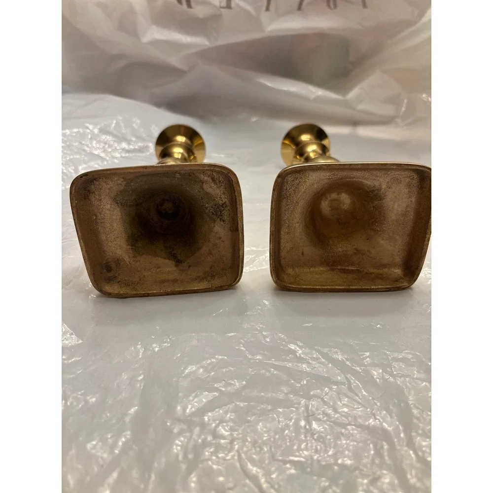 Set Of VTG 7'' Brass  Candle Holders Statement Piece Shelf Decor Table Decor MCM